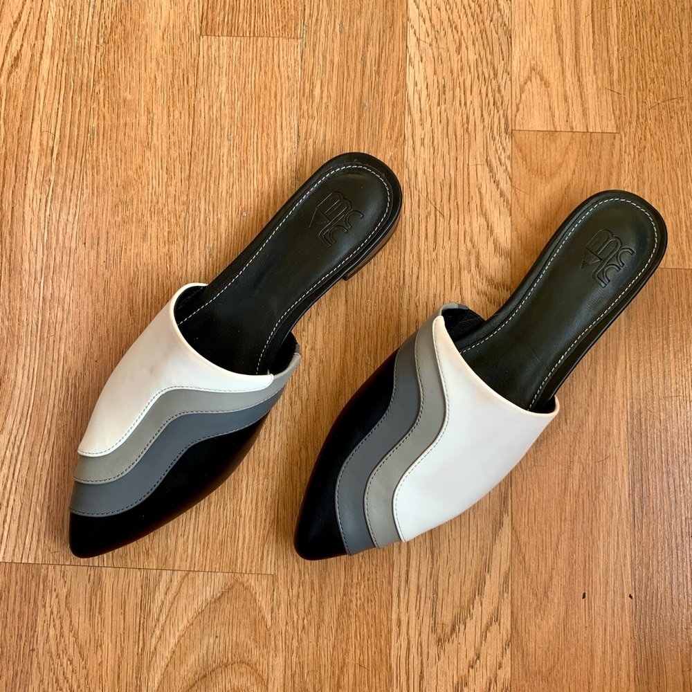MCLC wavy mules in black size 7